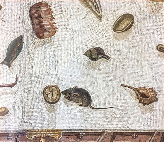 Mosaïque romain avec noix