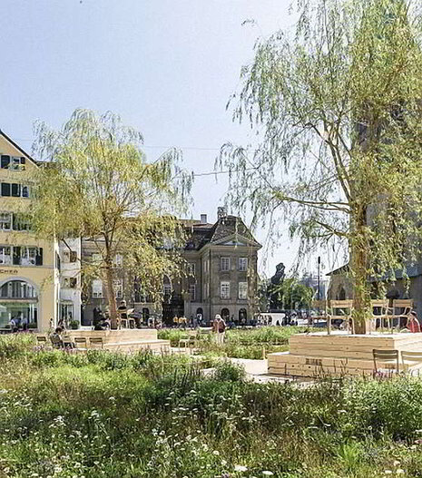 Kunstprojekt am Zürcher Münsterhof im Sommer 2019