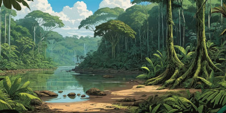 tropischer Regenwald KI darstellung